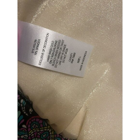 Betsey Johnson $118 Bikini Swimsuit Neon Mixed Animal Print Paisley Size Large - Picture 9 of 9